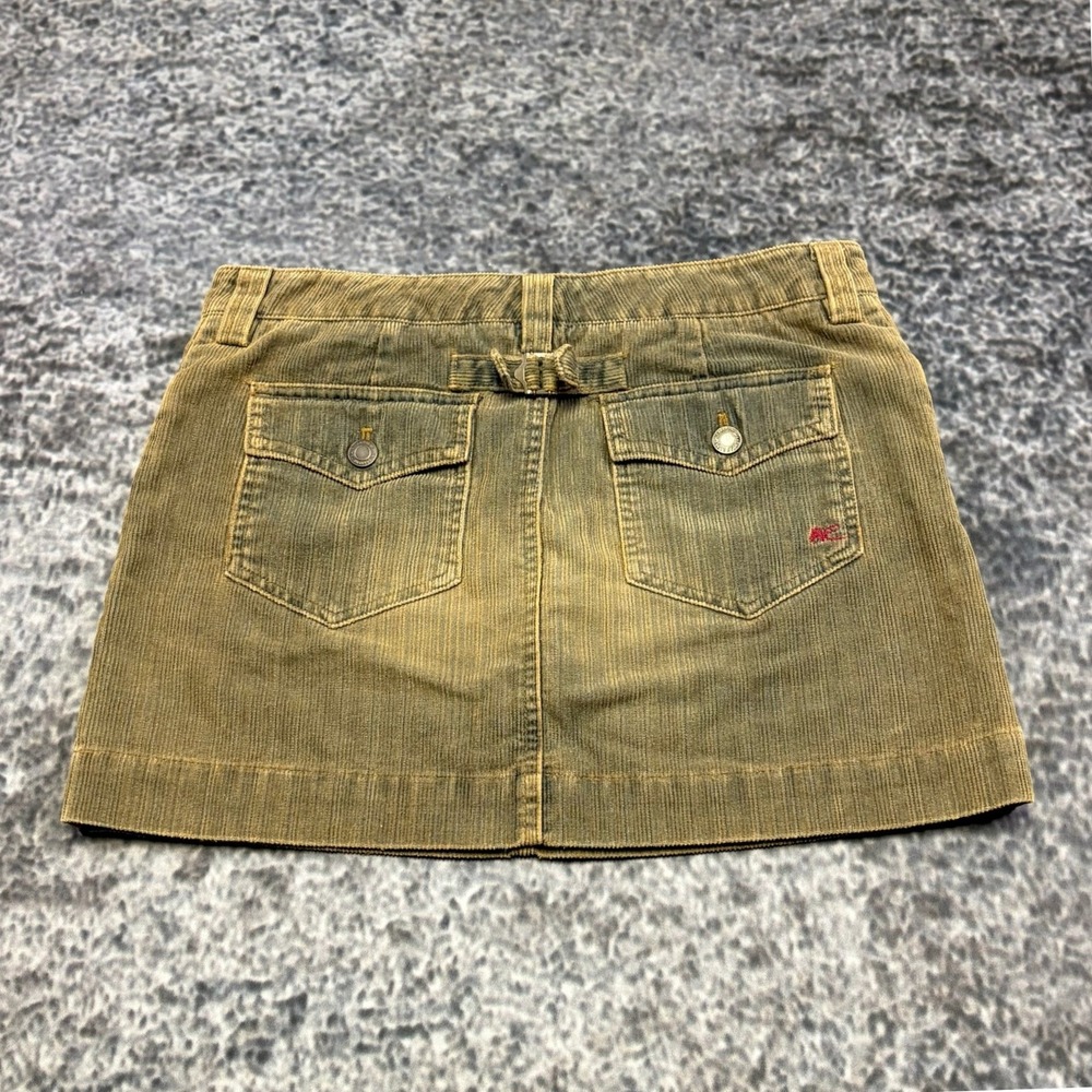 Vintage American Eagle Skirt Corduroy Womens 2 (30") Tan‎ Mini Micro Preppy Y2K